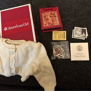 American Girl Doll Emily Meet Accessories. Retired. New in box.